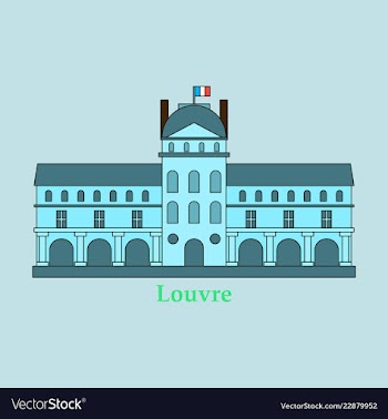 Louvre in paris icon vector image