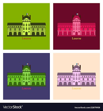 Louvre in paris icon vector image