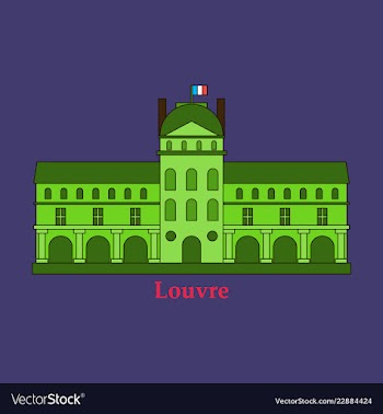 Louvre in paris icon vector image