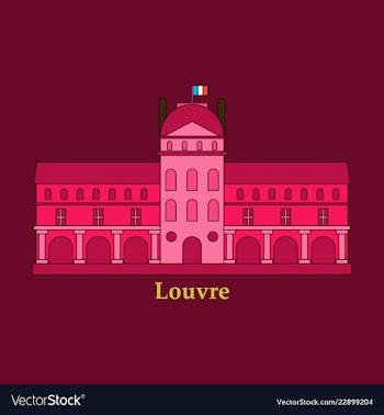 Louvre in paris icon vector image