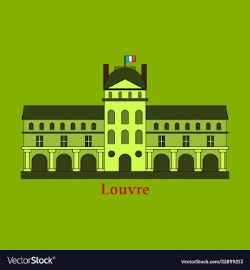 Louvre in paris icon vector image