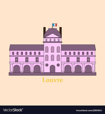Louvre in paris icon vector image