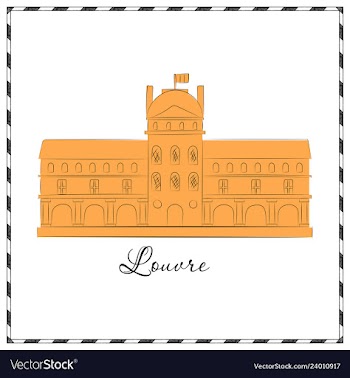Louvre in paris icon vector image
