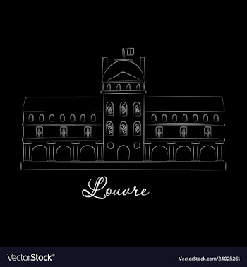 Louvre in paris icon vector image