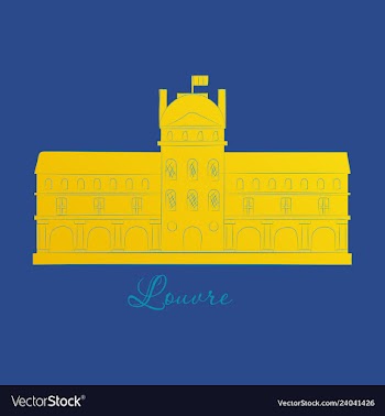Louvre in paris icon vector image