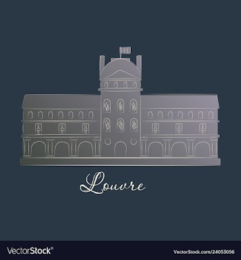 Louvre in paris icon vector image