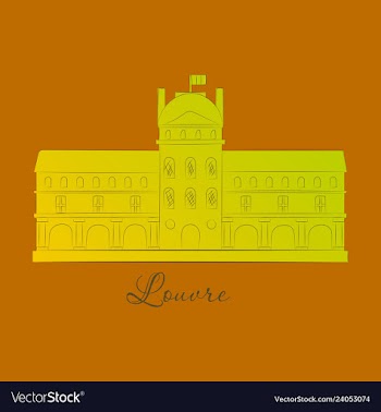 Louvre in paris icon vector image