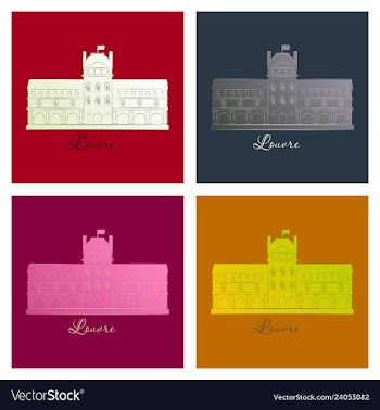 Louvre in paris icon vector image