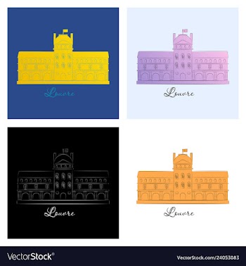 Louvre in paris icon vector image