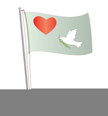 Love and peace flag vector image
