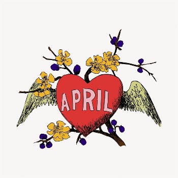 Love April word illustration clipart | Free Vector - rawpixel