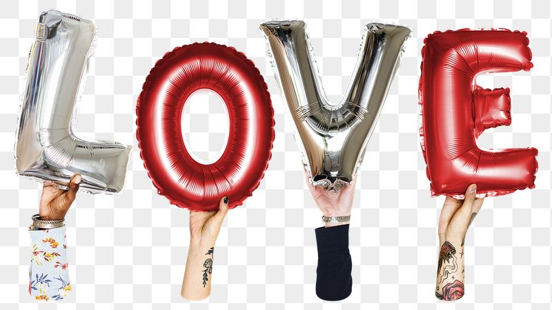 Love balloon png word sticker, | Free PNG - rawpixel