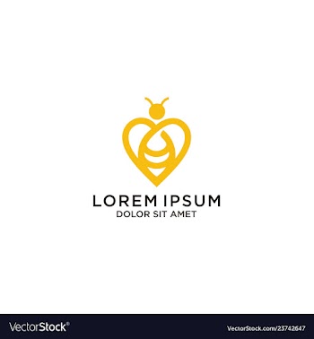 Love bee logo template vector image