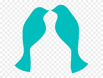 Love Birds Teal Clip Art - Blue Love Birds Clipart