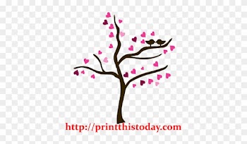 Love Birds Tree Clip Art - Love Birds In Tree Clipart