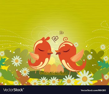 Love birds vector image