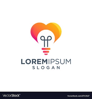Love bulb logo design vector image
