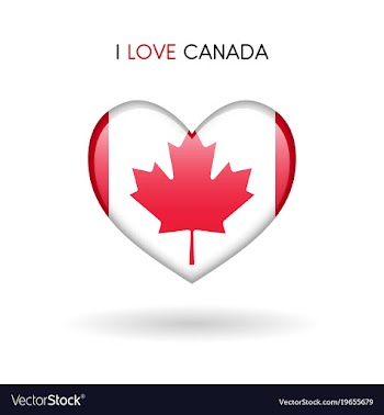 Love canada symbol flag heart glossy icon vector image