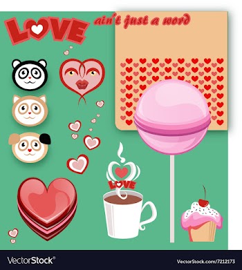 Love candy free pack vector image