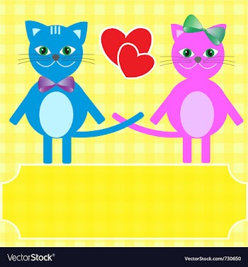  					Love cats vector image														