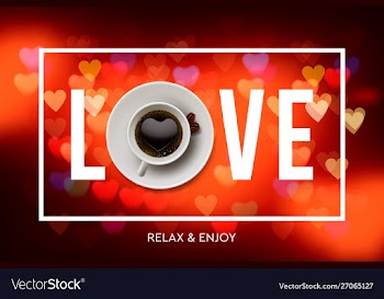 Love coffee cup coffee blurred background from vector image
