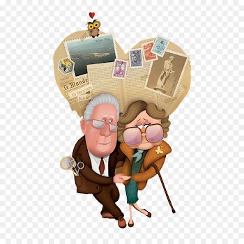 Love couple Significant other Illustration - Elderly couple 