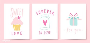 Love expressions postcard set vector | Free stock vector - 519732