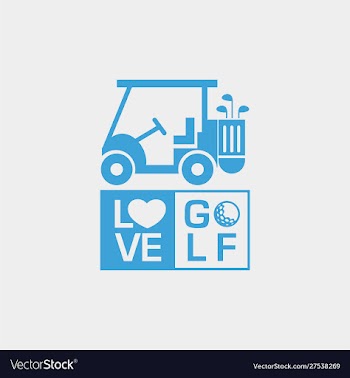 Love golf flat logo design editable eps file vector image