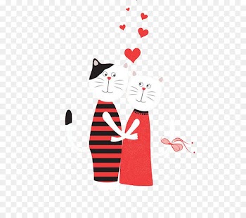 Love Greeting card Valentines Day Illustration - Love Cats 