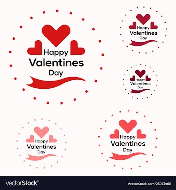 Love greeting cards and valentines day logo vector image