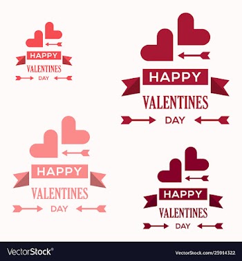 Love greeting cards and valentines day logo vector image