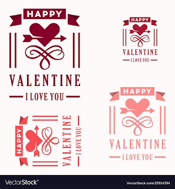 Love greeting cards and valentines day logo vector image