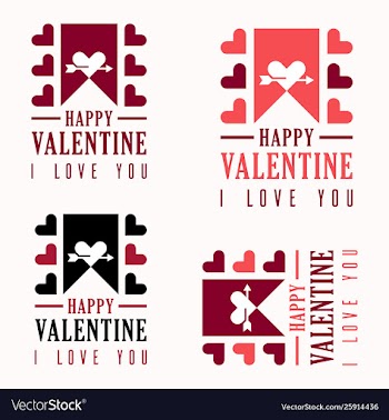 Love greeting cards and valentines day logo vector image