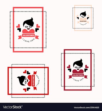 Love greeting cards and valentines day logo vector image
