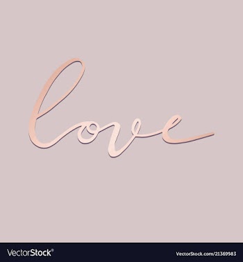  					Love hand drawing with imitation of rose gold vector image														