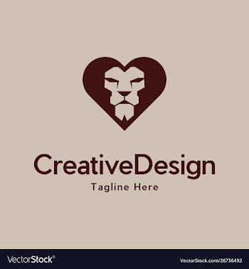 Love head lion creative logo vector image