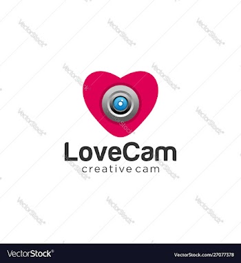 Love heart camera logo love photography logo vector image