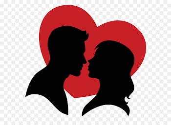 Love Heart Clip art - Couple silhouette and hearts vector 