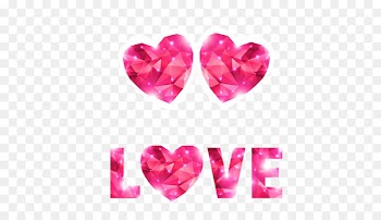 Love Heart Emoji - Pink diamond heart and effectiveness LOVE 