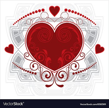 Love Heart Floral Design vector image