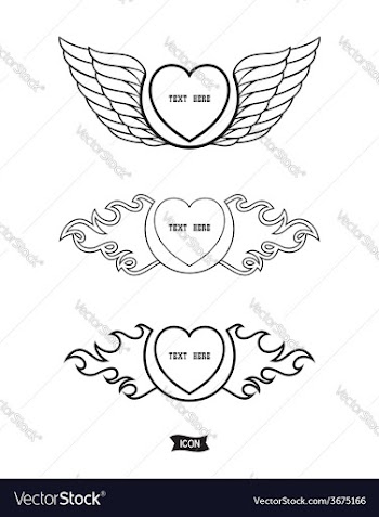 Love heart heraldic icon vector image
