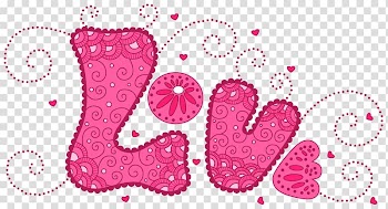Love Heart Pattern, Pink Love , Love illustration transparent background PNG clipart