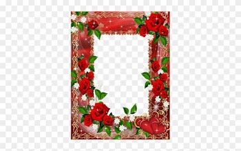 Love In Roses - Red Rose Frame Background