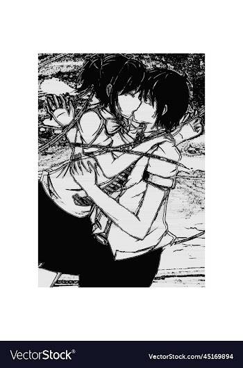 love kiss anime sketch poster image
