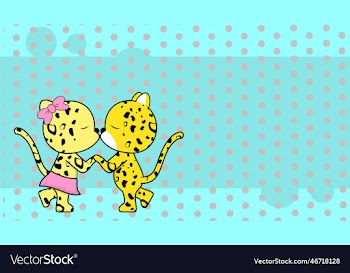 love kissing leopard couple valentine background