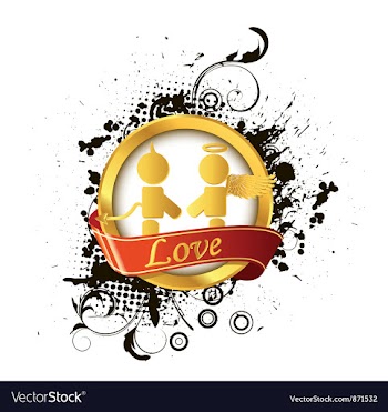 Love label vector image