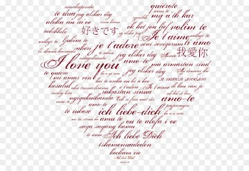 Love Language Phrase Arabic Translation - International Heart Love Transparent PNG Clip Art Image 