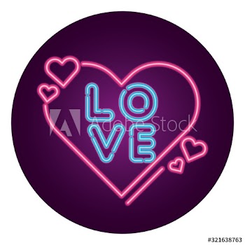 love lettering in heart design