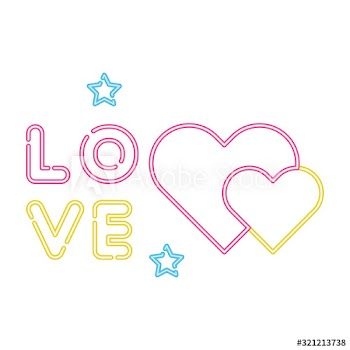 love lettering with hearts design