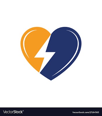 Love lightning bolt energy logo vector image